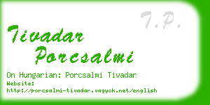 tivadar porcsalmi business card